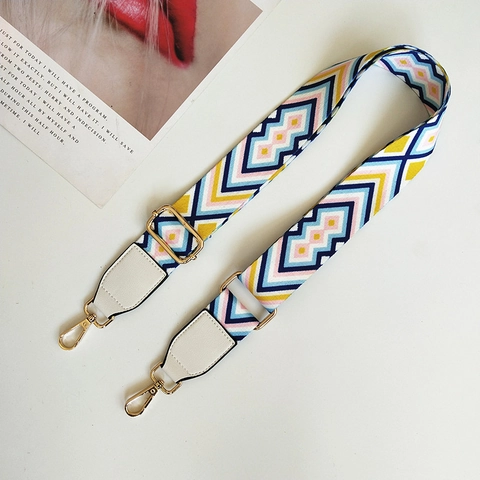 Verstellbarer Breiter Ethno Geometrischer Taschenriemen Damen Polyester Gewebter Schultergurt Umhängetaschengurt Zubehör