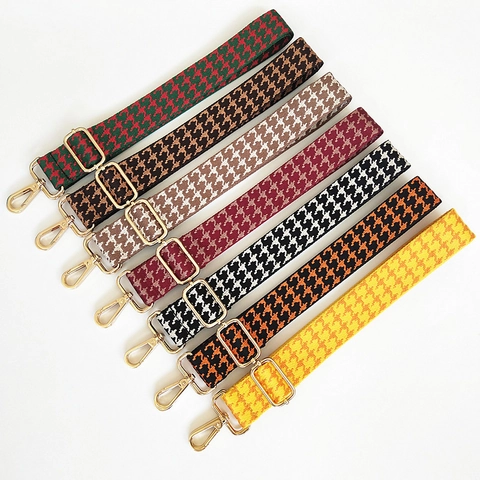 Hahnentritt Jacquard Taschengurt Verstellbar Breit Schultergurt Ersatz Für Crossbody Retro Gewebter Gurt Damen Taschenzubehör