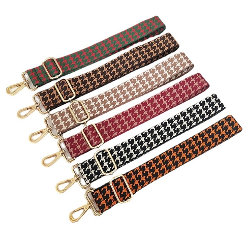 Hahnentritt Jacquard Taschengurt Verstellbar Breit Schultergurt Ersatz Für Crossbody Retro Gewebter Gurt Damen Taschenzubehör