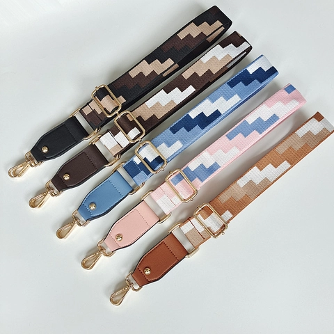 Tracolla Larga Regolabile in Poliestere Cinghia di Ricambio per Borsa Donna Tracolla Messenger Motivo Geometrico Intrecciato Accessori per Borse