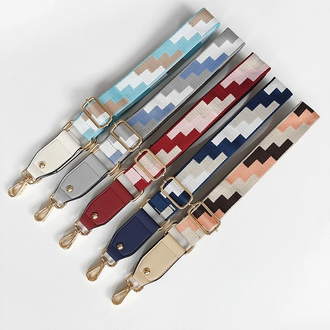 Tracolla Larga Regolabile in Poliestere Cinghia di Ricambio per Borsa Donna Tracolla Messenger Motivo Geometrico Intrecciato Accessori per Borse