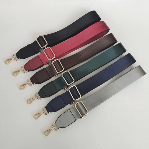 Universal Adjustable Wide Shoulder Strap Polyester Replacement Purse Belt With Gold Alloy Clasp For Crossbody Bag