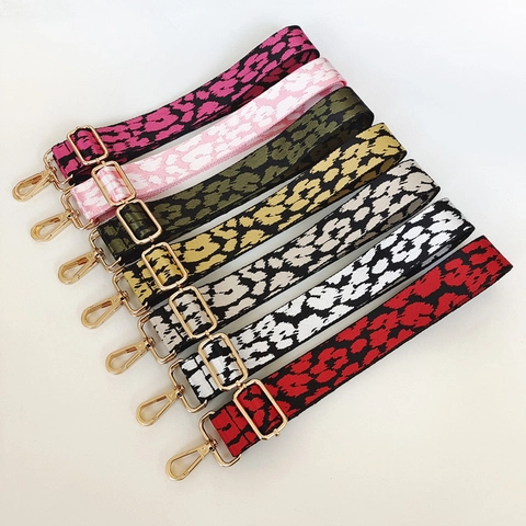 Tracolla Regolabile Con Stampa Leopardata in Poliestere Tessuto Cintura di Ricambio per Borsa Con Fibbie in Metallo Accessori Moda