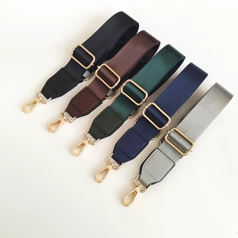 Universal Adjustable Wide Shoulder Strap Polyester Replacement Purse Belt With Gold Alloy Clasp For Crossbody Bag