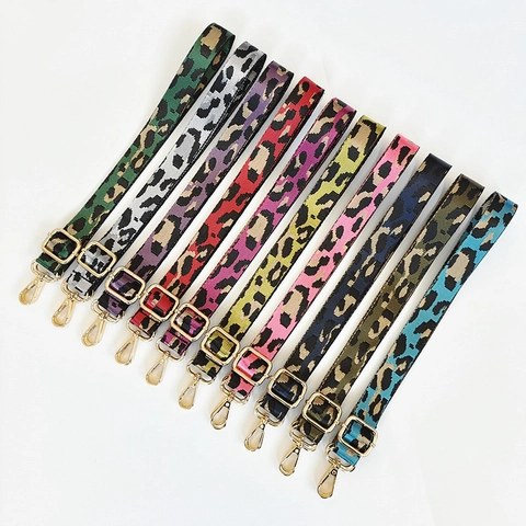 Tracolla Regolabile con Stampa Leopardata per Borsa Donna Tracolla Versatile in Poliestere con Ganci in Metallo