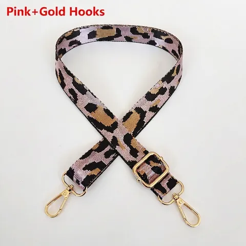 Tracolla Regolabile con Stampa Leopardata per Borsa Donna Tracolla Versatile in Poliestere con Ganci in Metallo