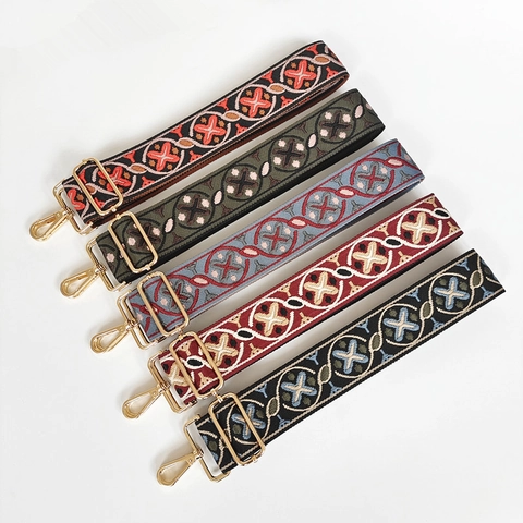 Vintage Ethno Stil Breiter Taschengurt Ersatz Polyester Jacquard Gewebter Verstellbarer Schultergurt Für Damen Handtaschen Zubehör