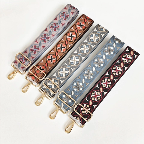 Vintage Ethno Stil Breiter Taschengurt Ersatz Polyester Jacquard Gewebter Verstellbarer Schultergurt Für Damen Handtaschen Zubehör
