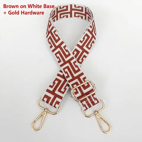 Tracolla Regolabile in Jacquard Cinturino di Ricambio in Poliestere con Gancio in Lega per Donna Motivo Geometrico a Tracolla