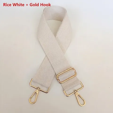 Adjustable Wide Polyester Canvas Bag Strap Replacement Versatile Shoulder Crossbody Strap With Metal Hooks For Women Bags