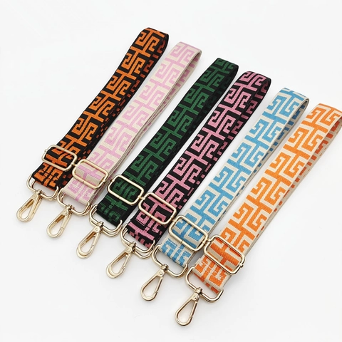 Verstellbarer Ethno-Stil Gewebter Taschenriemen Ersatz Für Damen Breiter Polyester Schultergurt Crossbody Tasche Zubehör Mit Metallhaken