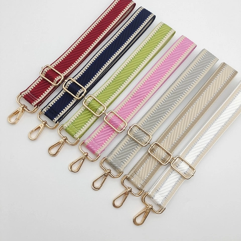 Adjustable Woven Replacement Shoulder Strap For Handbags Ethnic Pattern Crossbody Bag Strap With Metal Swivel Hooks For Women