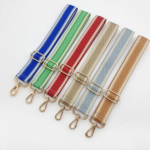 Adjustable Woven Replacement Shoulder Strap For Handbags Ethnic Pattern Crossbody Bag Strap With Metal Swivel Hooks For Women