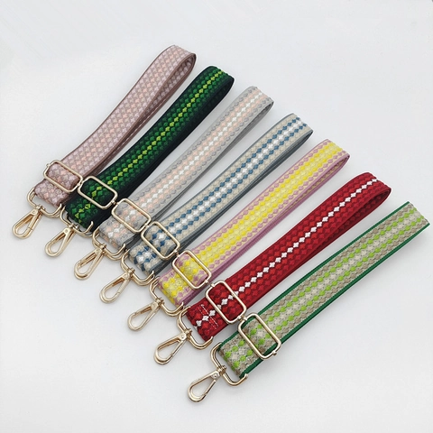 Adjustable Woven Bag Strap Replacement Wide Shoulder Strap For Handbags Crossbody Bags Ethnic Geometric Pattern Strap Polyester