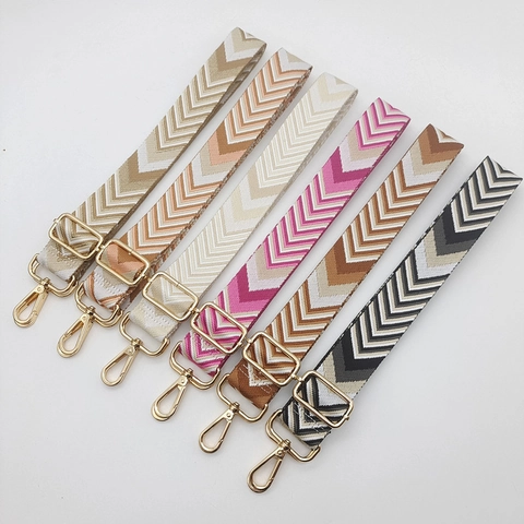 Verstellbarer Verdickter Bunter Breiter Schultergurt Für Damen Handtasche Zickzackmuster Gewebtes Polyester Taschenzubehör