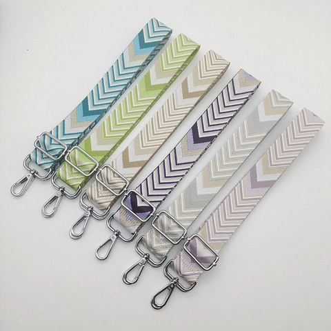 Verstellbarer Verdickter Bunter Breiter Schultergurt Für Damen Handtasche Zickzackmuster Gewebtes Polyester Taschenzubehör