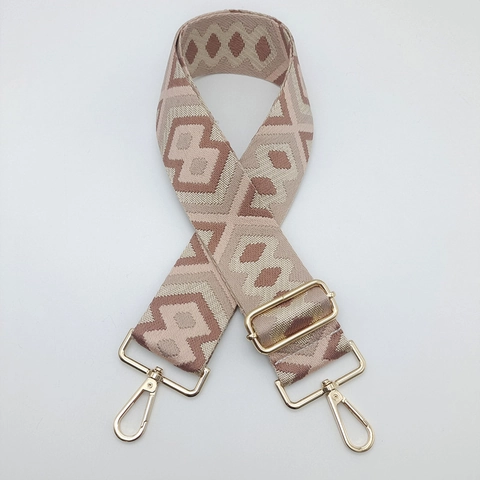 Tracolla Larga con Motivo Geometrico Etnico Sostituzione per Borse a Tracolla in Poliestere Jacquard Regolabile Accessorio
