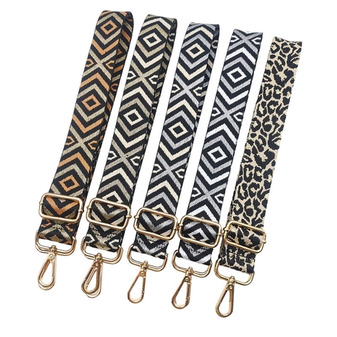 Tracolla Larga Regolabile Bohemian Sostituzione Per Borse a Mano Etnico Geometrico Leopardato Poliestere Cinghia Per Borsa Con Fibbie In Metallo