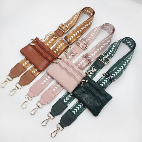 Verstellbarer Breiter Taschengurt Crossbody Handy Lanyard Mit Mini Tasche Pfeilmuster Polyester Kunstleder Ersatzgurt