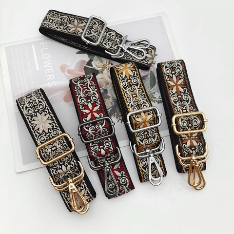 Tracolla Larga per Borsa in Jacquard Etnico Regolabile in Poliestere Stile Chitarra Ricambio per Borse a Tracolla Accessori