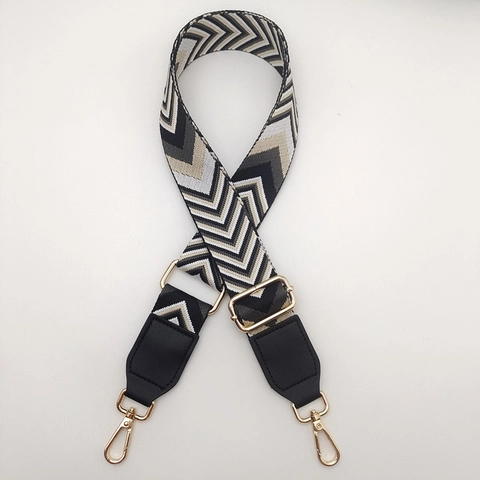 Verstelbare Brede Geweven Tasriem Vervanging Kleurrijk Visgraatpatroon Schouderriem Voor Handtassen Crossbodytassen Etnische Stijl Polyester Riem