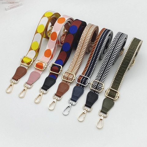 Tracolla Ricambio Regolabile per Donna Tracolla Ampia in Tessuto per Borse Multicolore a Pois Motivo Chevron Stile Boémien