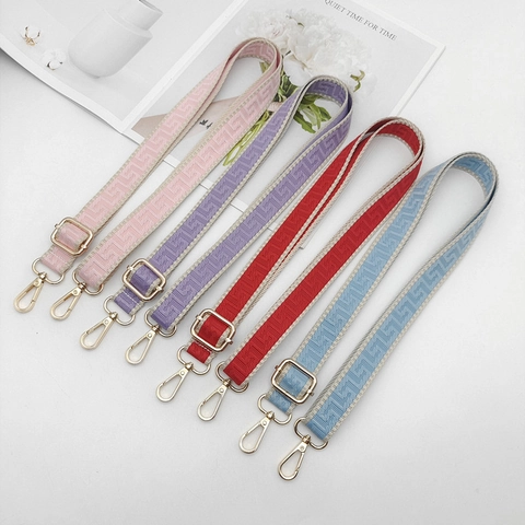 Bandoulière de Sac Réglable en Polyester Tissé Ceinture de Remplacement Avec Motif Géométrique pour Sac à Main Sac à Bandoulière Décorative