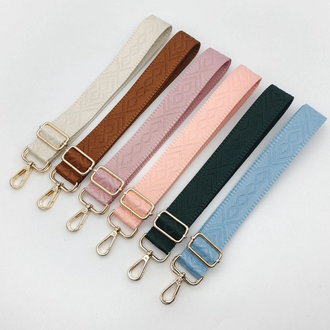 Adjustable Wide Shoulder Strap For Bags Polyester Geometric Rhombus Jacquard Replacement Strap Crossbody Purse Strap Unisex