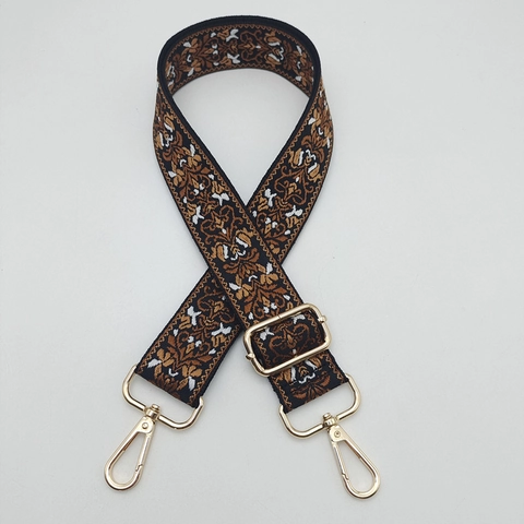 Ρυθμιζόμενο Λουράκι Τσάντας Jacquard για Γυναίκες Ethnic Floral Μοτίβο Αντικατάσταση Λουράκι Ώμου Πολυεστέρα με Γάντζο