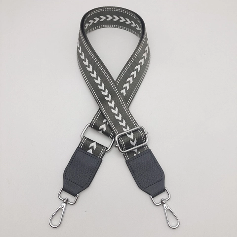 Tracolla Larga Regolabile per Borse Cintura di Ricambio per Borsa a Tracolla in Poliestere Intrecciato con Motivo Chevron e Ganci in Metallo