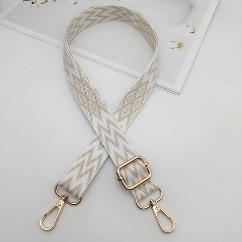 Verstellbarer Jacquard Geometrischer Taschengurt Ethno Stickerei Umhängetasche Schulter Ersatzgurt Mit Metallhaken Für Handtasche