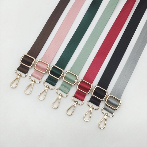 Adjustable PU Replacement Shoulder Strap For Bags Solid Color Crossbody Purse Strap With Metal Buckle Durable Bag Belt