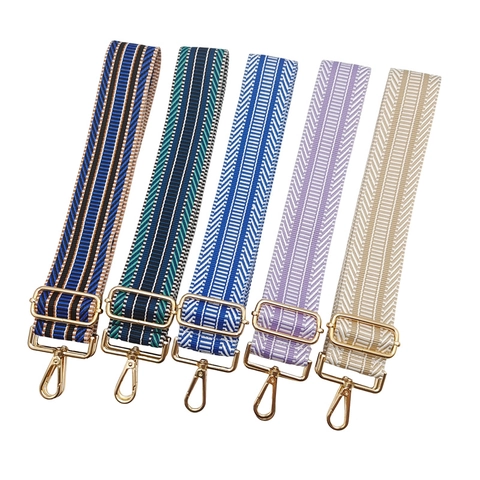 Bandoulière de Sac Large de Style Ethnique Remplacement Tissé Coloré Réglable Épaule pour Femme Sac à Main Ceinture Décorative