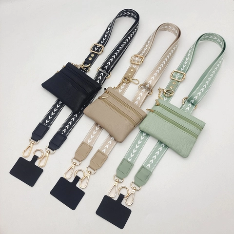 Correa Ajustable para Teléfono Con Monedero Desmontable Patrón Geométrico Cordón Trenzado para Hombro Accesorios