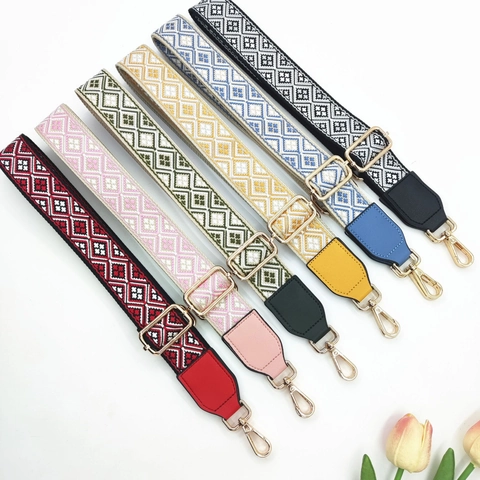 Tracolla Larga di Ricambio per Borse Etnica Geometrica Jacquard Ricamo Cintura Regolabile per Borsa a Tracolla da Donna