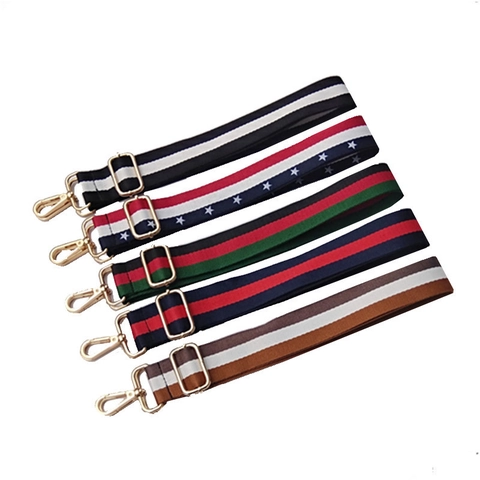 Verstellbarer Nylon Gewebter Breiter Taschengurt Ersatz Bunter Gestreifter Schultergurt Mit Metallschnalle Für Damen Handtaschen Umhängetaschen
