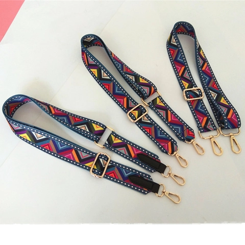 Tracolla Regolabile in Stile Etnico Geometrico Intrecciato a Fascia Larga di Ricambio per Borse a Tracolla Donna Accessori Multicolore