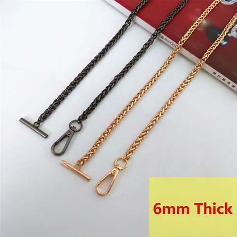 Metal Braided Bag Chain Strap Replacement Toggle Clasp Trigger Hook Gold Gunmetal Shoulder Handbag Accessories Crossbody Chain