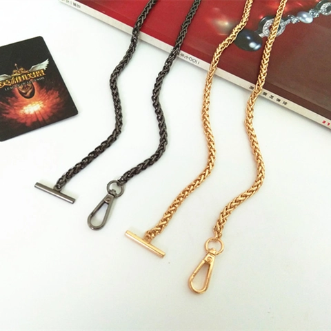 Metal Braided Bag Chain Strap Replacement Toggle Clasp Trigger Hook Gold Gunmetal Shoulder Handbag Accessories Crossbody Chain