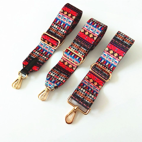 Tracolla Sostitutiva Larga Etnica Bohemian per Borse a Mano Cintura in Nylon Intrecciato Regolabile con Fibbia in Metallo Accessori Borsa Donna alla Moda