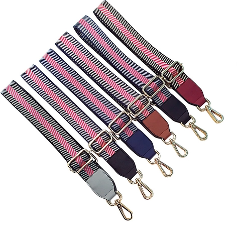 Tracolla Larga Regolabile per Borsa da Donna Cinturino di Ricambio in Nylon Intrecciato Con Ganci in Metallo Estremità in Pelle