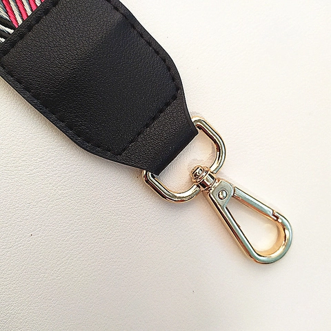 Tracolla Larga Regolabile per Borsa da Donna Cinturino di Ricambio in Nylon Intrecciato Con Ganci in Metallo Estremità in Pelle