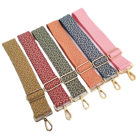 Brede Katoenen Geweven Tassenriem Met Geometrisch Jacquard Patroon Verstelbare Etnische Vervangende Schouderriem Voor Handtassen Crossbodytassen