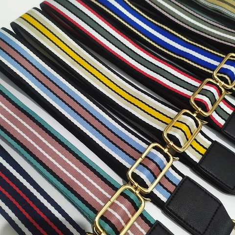 Breiter Verstellbarer Schultergurt Polyester Baumwolle Gestreift Mehrfarbig Ersatz Taschengurt Für Umhängetasche Damen Zubehör