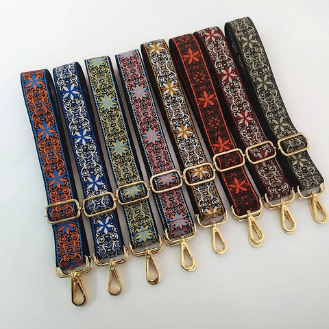 Tracolla Ricamata Etnica Tracolla Larga Regolabile Ricambio per Borsa a Tracolla Donna Cintura Jacquard Floreale