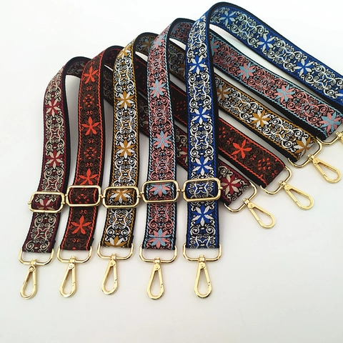 Tracolla Ricamata Etnica Tracolla Larga Regolabile Ricambio per Borsa a Tracolla Donna Cintura Jacquard Floreale