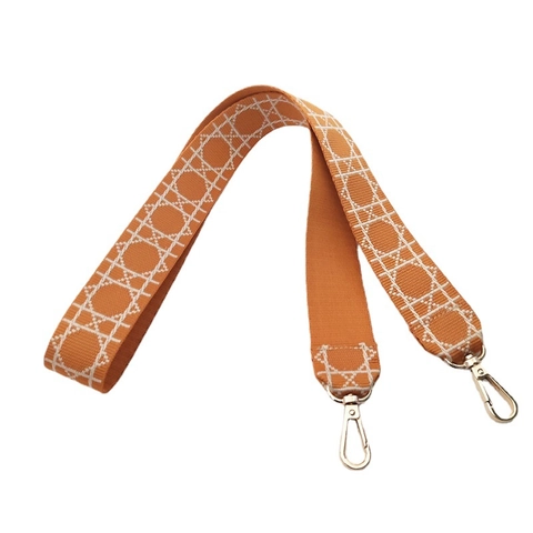Tracolla Ricambio Larga Donna Poliestere Motivo Geometrico Cannage Tracolla con Chiusura in Metallo Oro Accessori Borsa