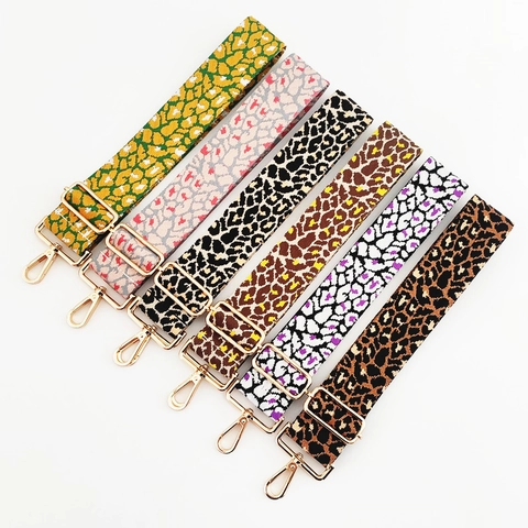 Tracolla per Borsa in Poliestere Jacquard Leopardata Regolabile Sostituzione Tracolla Larga Con Ganci in Metallo per Borse a Tracolla Donna DIY