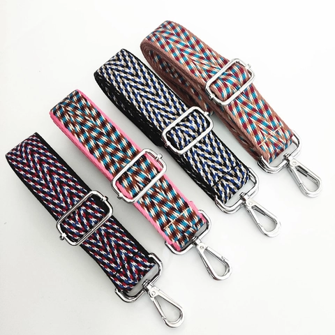 Breiter Gewebter Taschengurt Ersatz Verstellbare Baumwollmischung Schultergurt Crossbody Gurt Geometrisches Muster Damen Handtaschen Zubehör