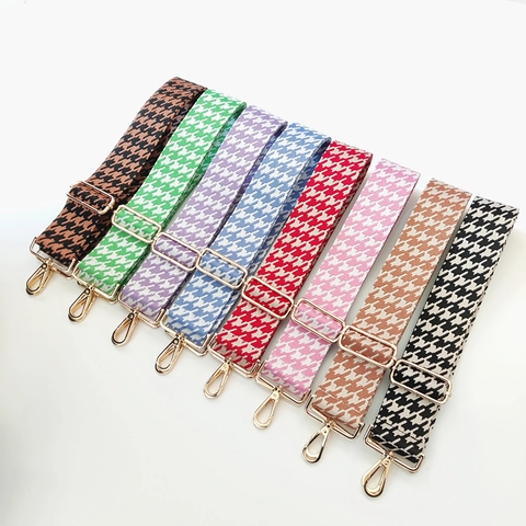 Tracolla per Borsa Regolabile in Tessuto Pied de Poule per Donna Tracolla Jacquard Ispessita Ricambio Borsa a Tracolla Con Fibbie in Metallo